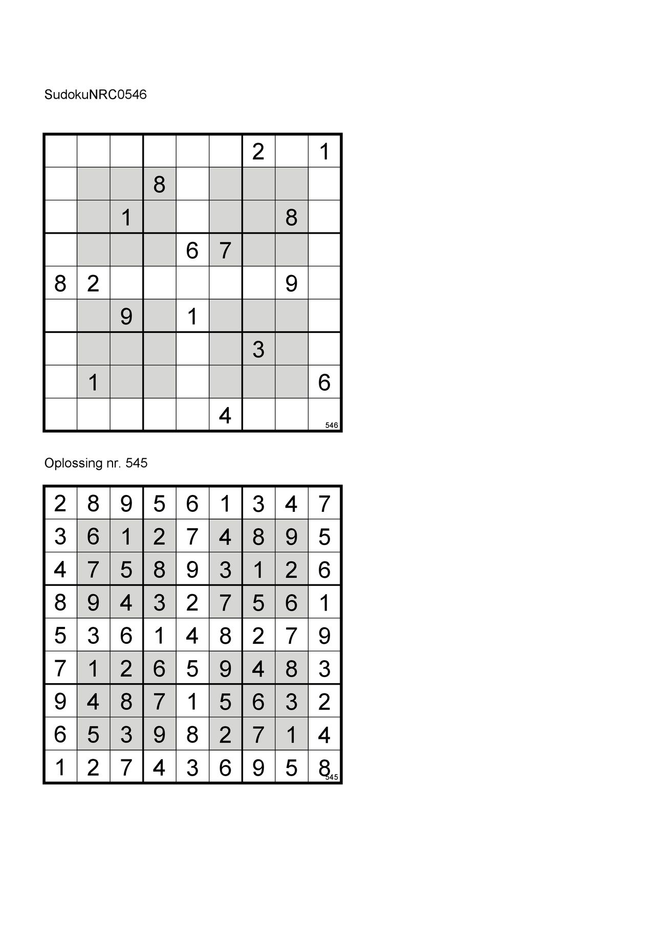 Sudoku NRC