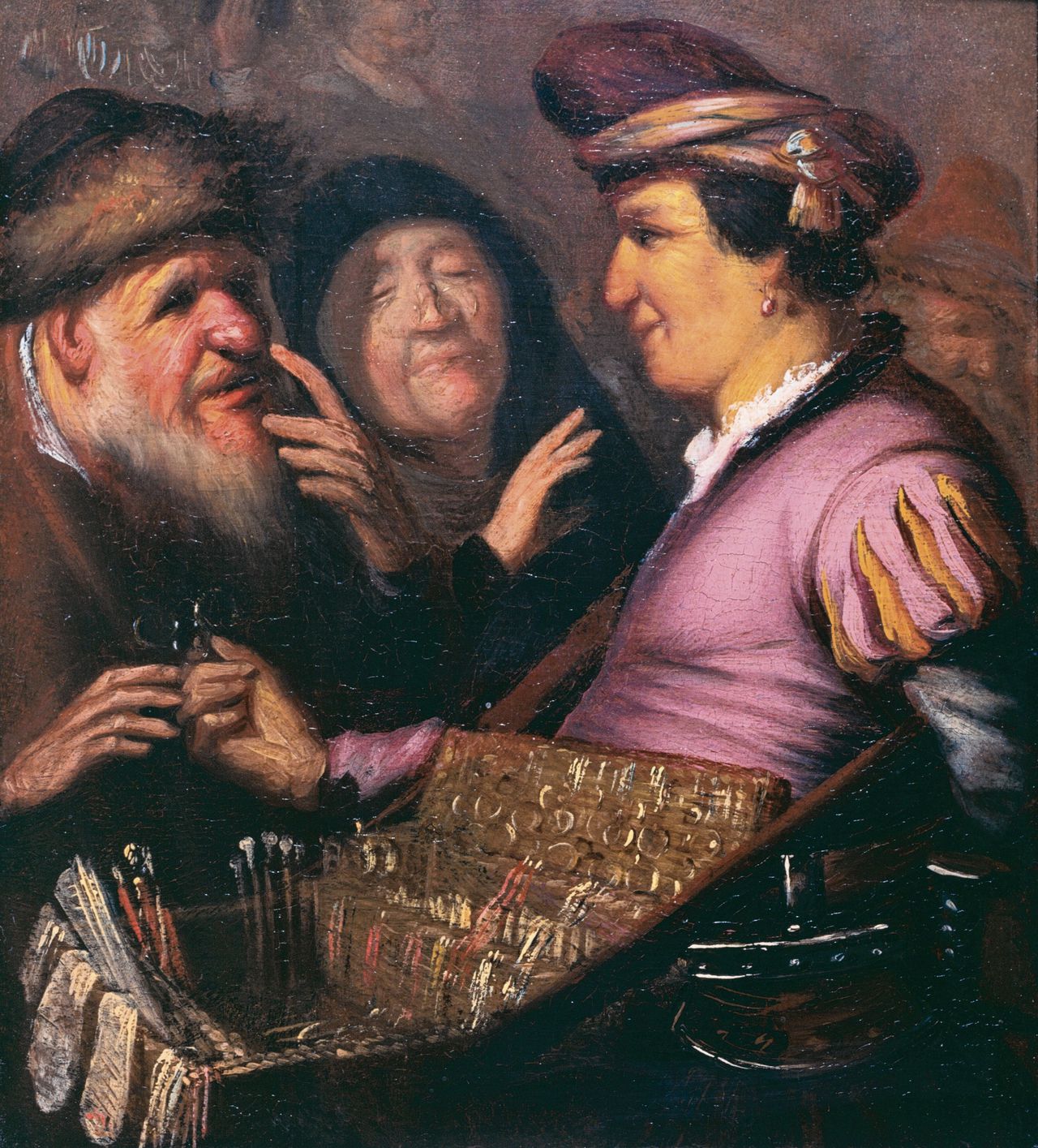 Als baardloze achttienjarige had Rembrandt al talent, dat zie je aan zijn schilderijtje vasn de brillenverkoper in Leiden 