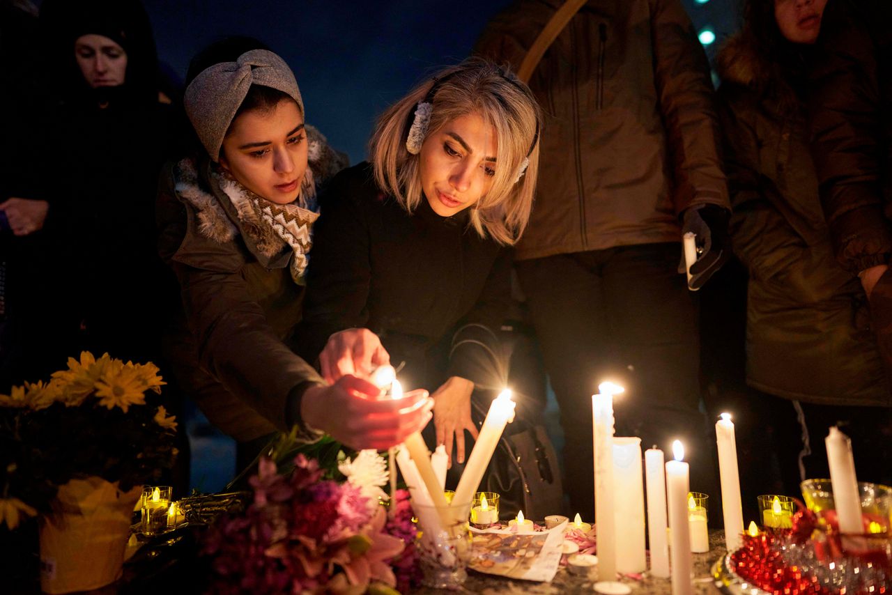 Ook in Toronto werden donderdag de slachtoffers van de vliegramp bij Teheran herdacht.