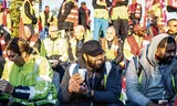 Actievoerders deze maand tijdens een werkonderbreking van het grondpersoneel van KLM. Foto Dingena Mol/ ANP