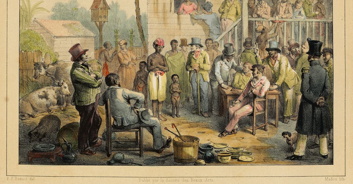 Pierre-Jacques Benoit ha dipinto la barbarie della schiavitù in un ambiente idilliaco