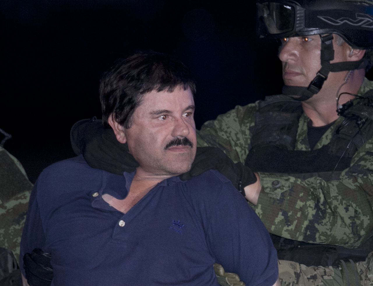 Archiefbeeld. El Chapo bij zijn arrestatie.