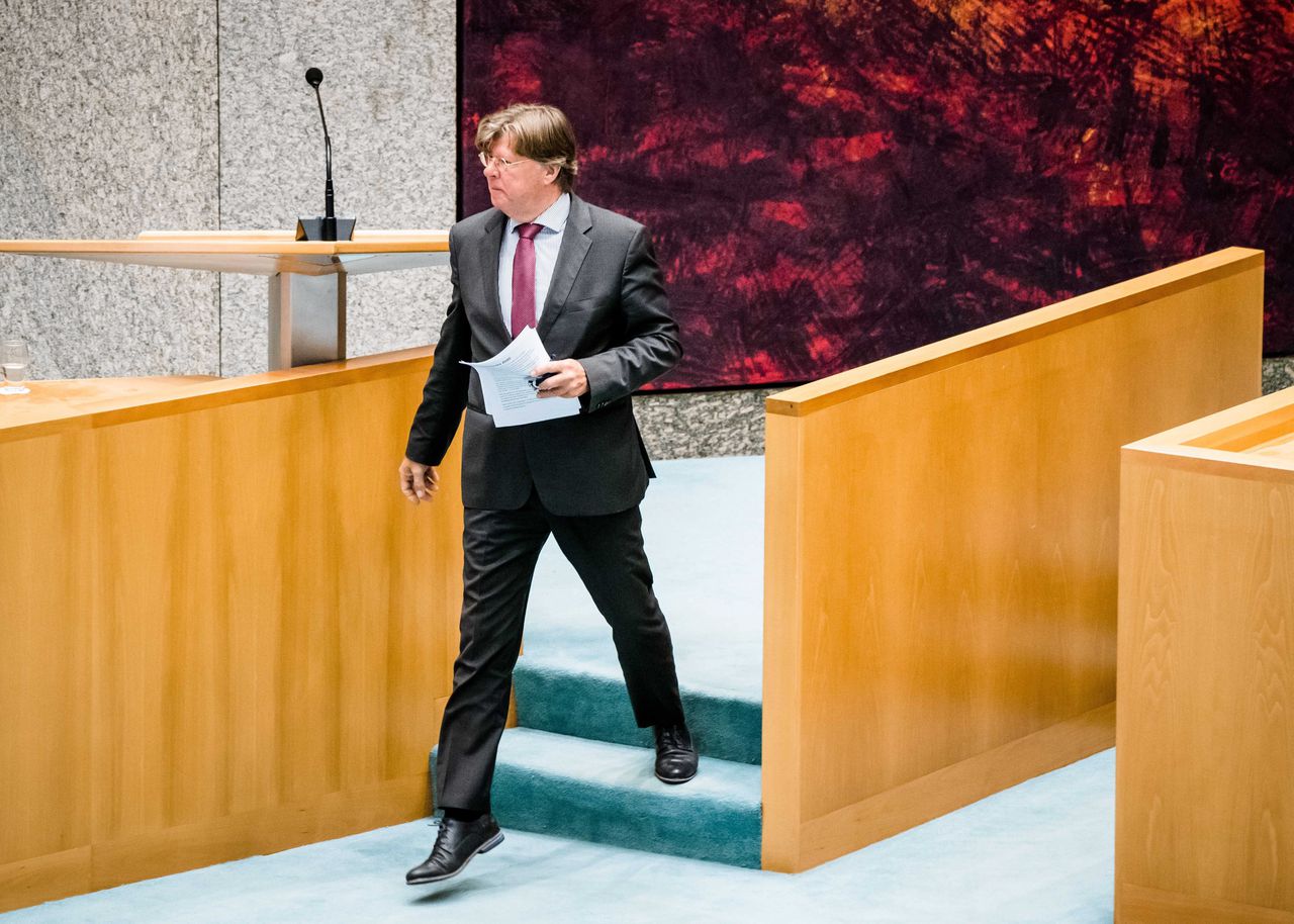 PVV-Kamerlid Tony van Dijck tijdens het debat over de voorjaarsnota in de Tweede Kamer. Foto ANP Bart Maat