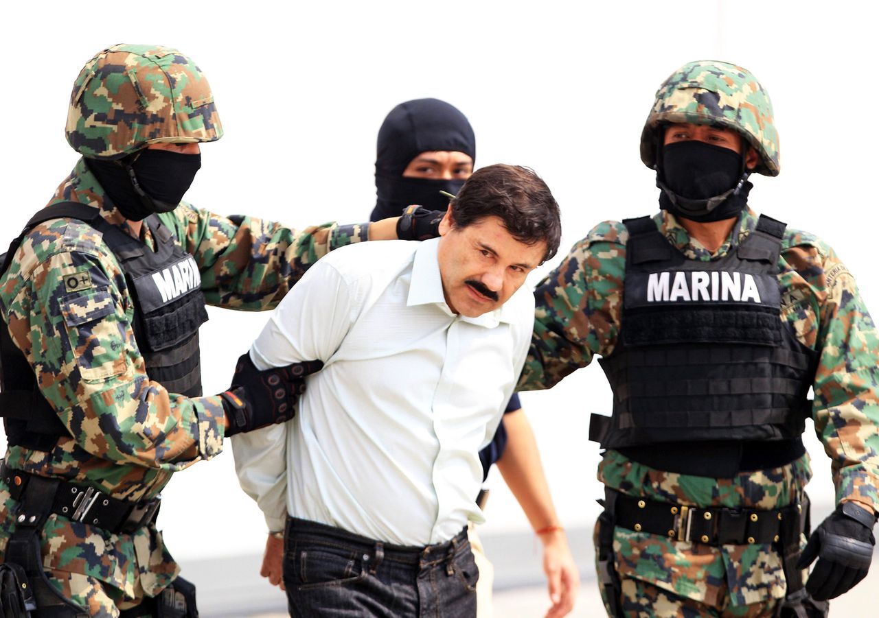 Joaquin 'El Chapo' Guzman op archiefbeeld. De drugsbaas is uit een zwaarbewaakte gevangenis ontsnapt.
