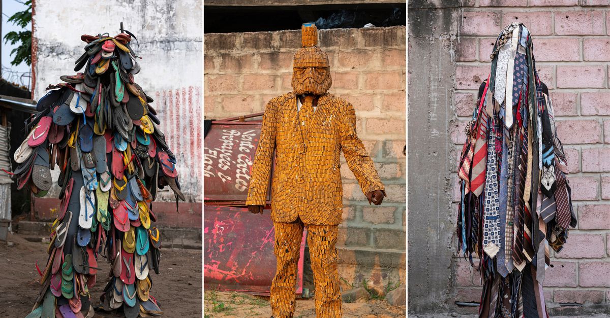 Abfall als Performance-Kunst in den Straßen von Kinshasa