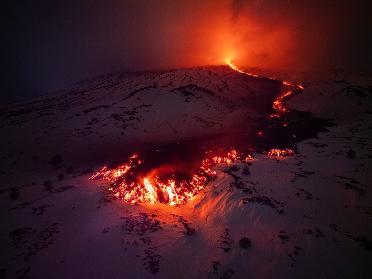 Is it not dangerous to ski on the flanks of the Etna volcano?