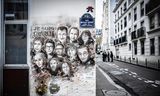 Een muurtekening aan de Rue Nicolas-Appert eert de omgekomen redactieleden van het weekblad  Charlie Hebdo.