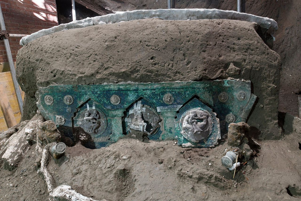Unieke Romeinse wagen ontdekt bij Pompeï 