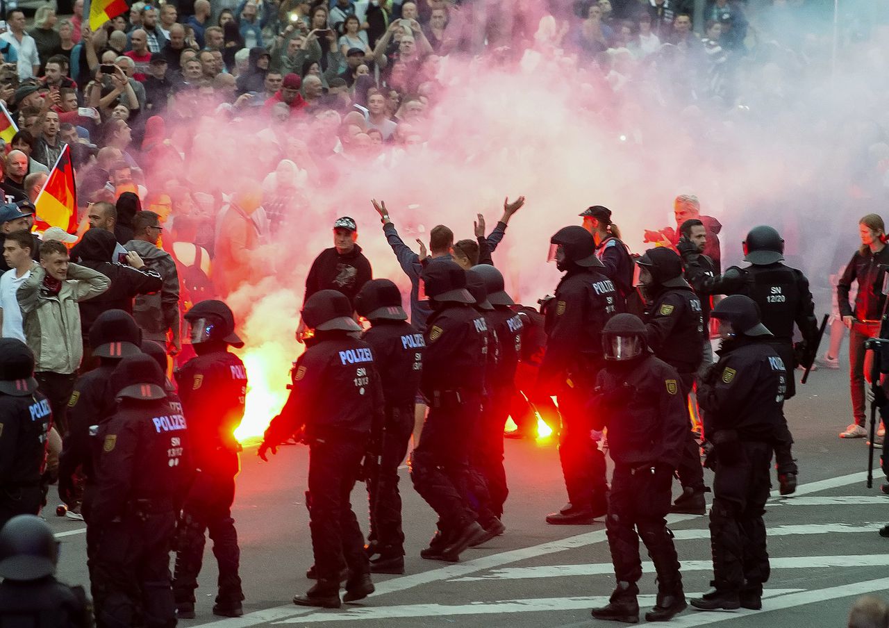 Extreem-rechtse demonstraties in Chemnitz eerder deze zomer liepen uit de hand.