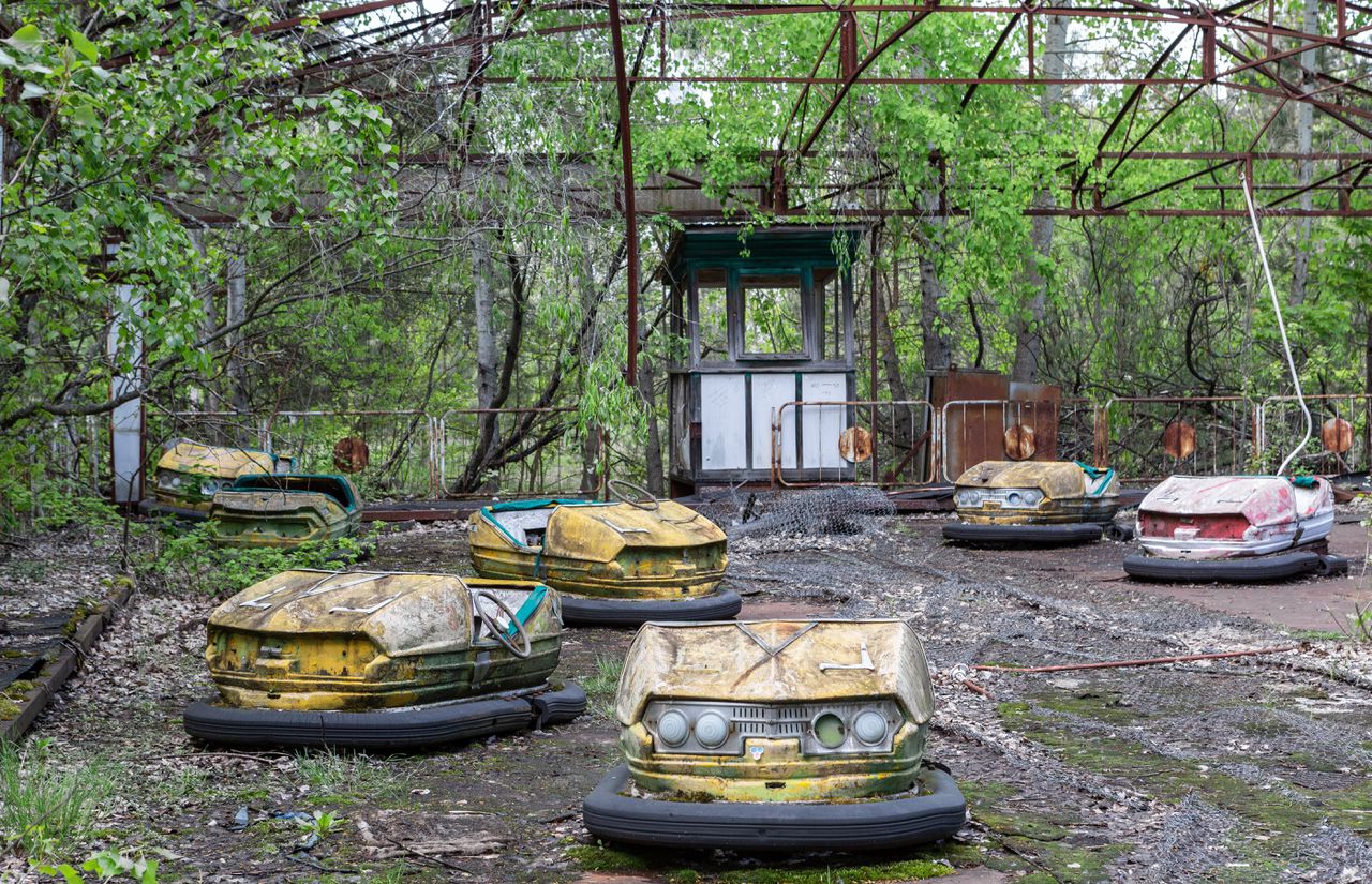 Een verlaten pretpark in Oekraïne, na de evacuatie in 1986 naar aanleiding van de kernramp in Tsjernobyl.