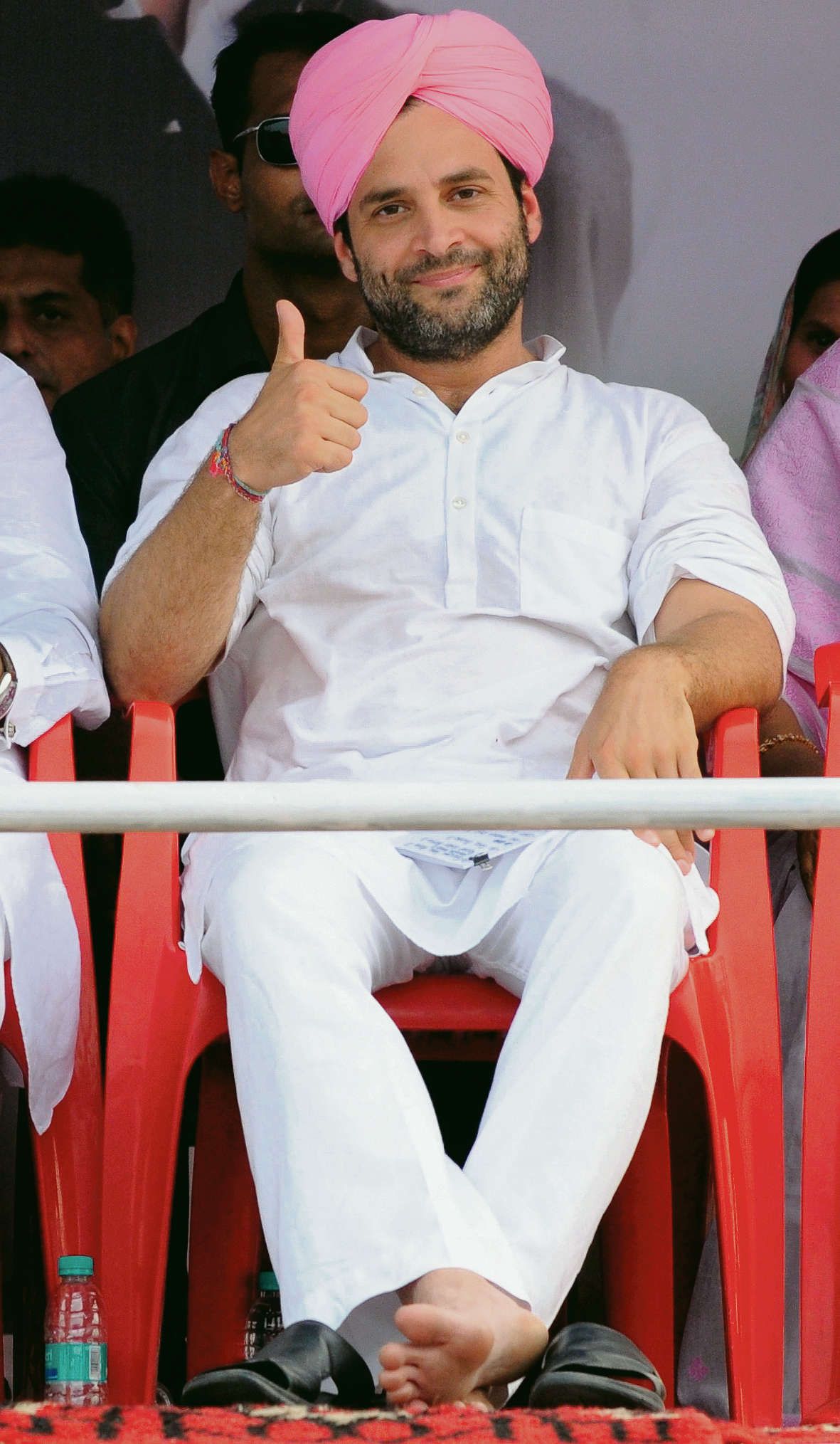 Rahul Gandhi op een recente verkiezingsbijeenkomst in de plaats Sangrur.