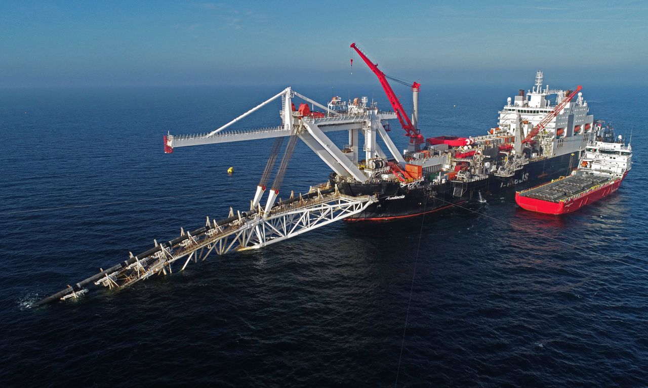Aanleg van de gaspijpleiding Nord Stream 2 in de Oostzee