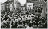 The Martkt van Roermond during the speech by Oberdienstleiter Schmidt.  On July 12, 1942, a meeting of the Limburg National Socialists took place. 