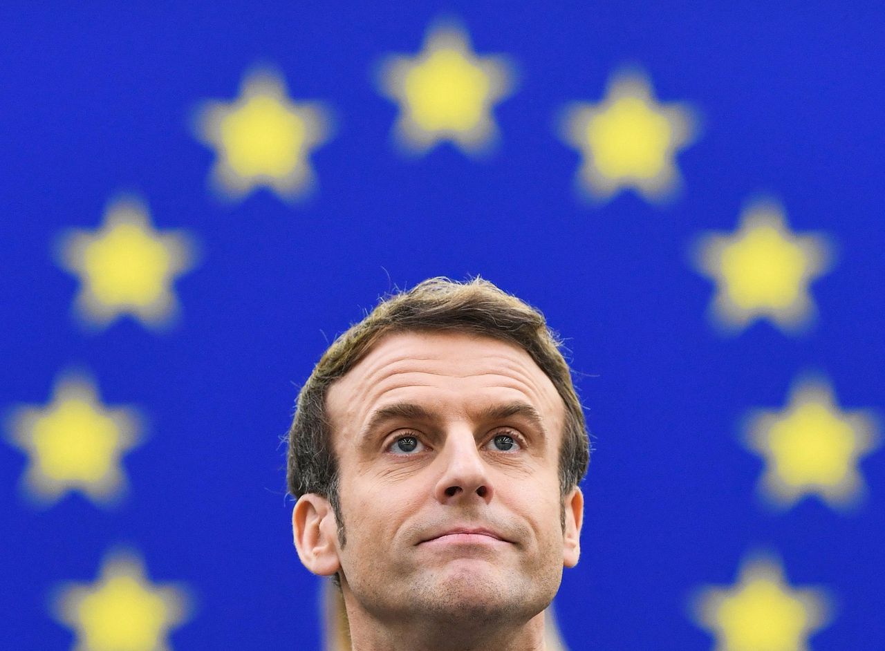De Franse president Emmanuel Macron hield woensdag een toespraak in het kader van het Franse voorzitterschap van de Raad van de Europese Unie, in het Europees Parlement in Straatsburg.