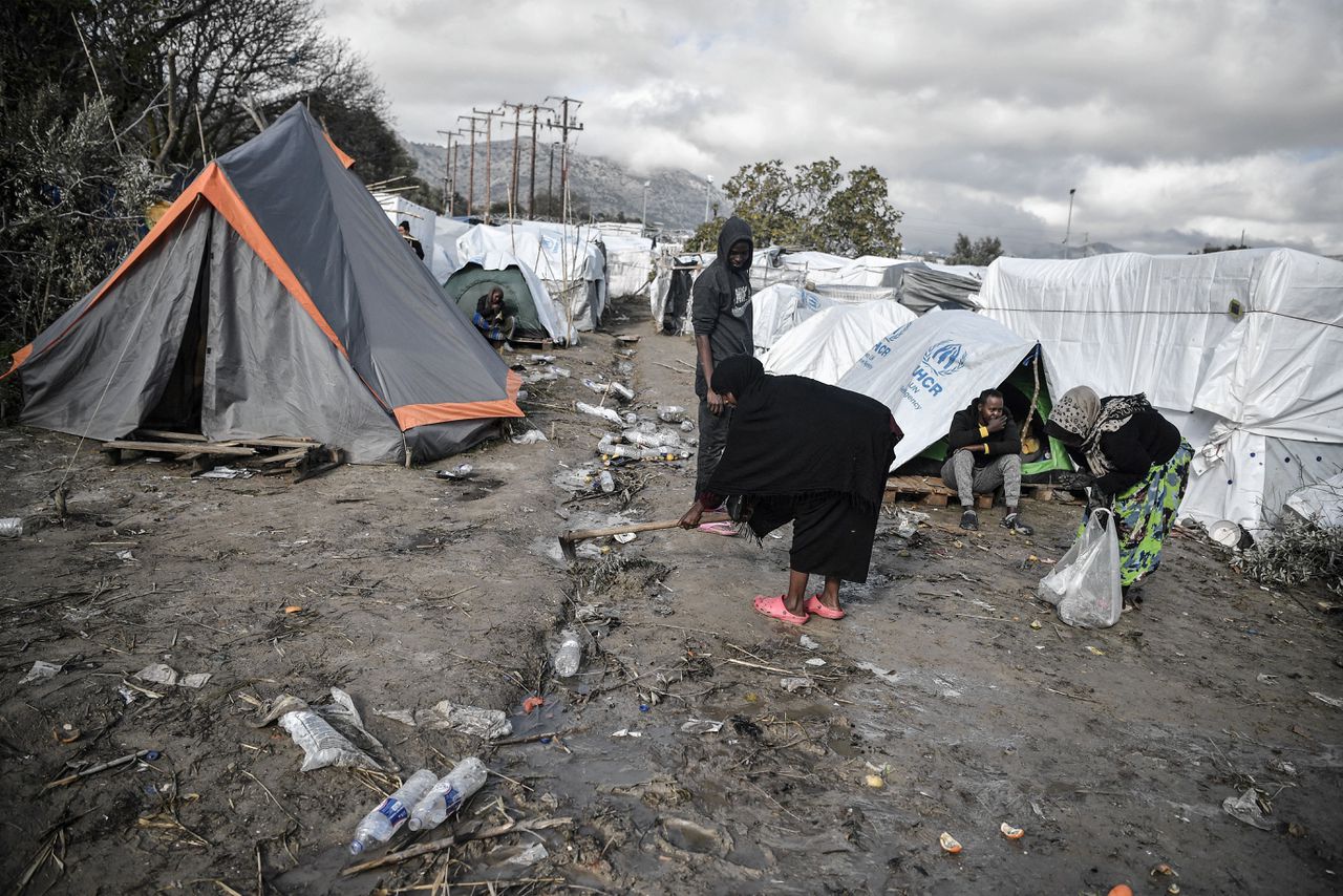 Vluchtelingenkamp Vial op het Griekse eiland Chios telde vorig jaar zo’n vijfduizend bewoners, terwijl het plek had voor duizend.