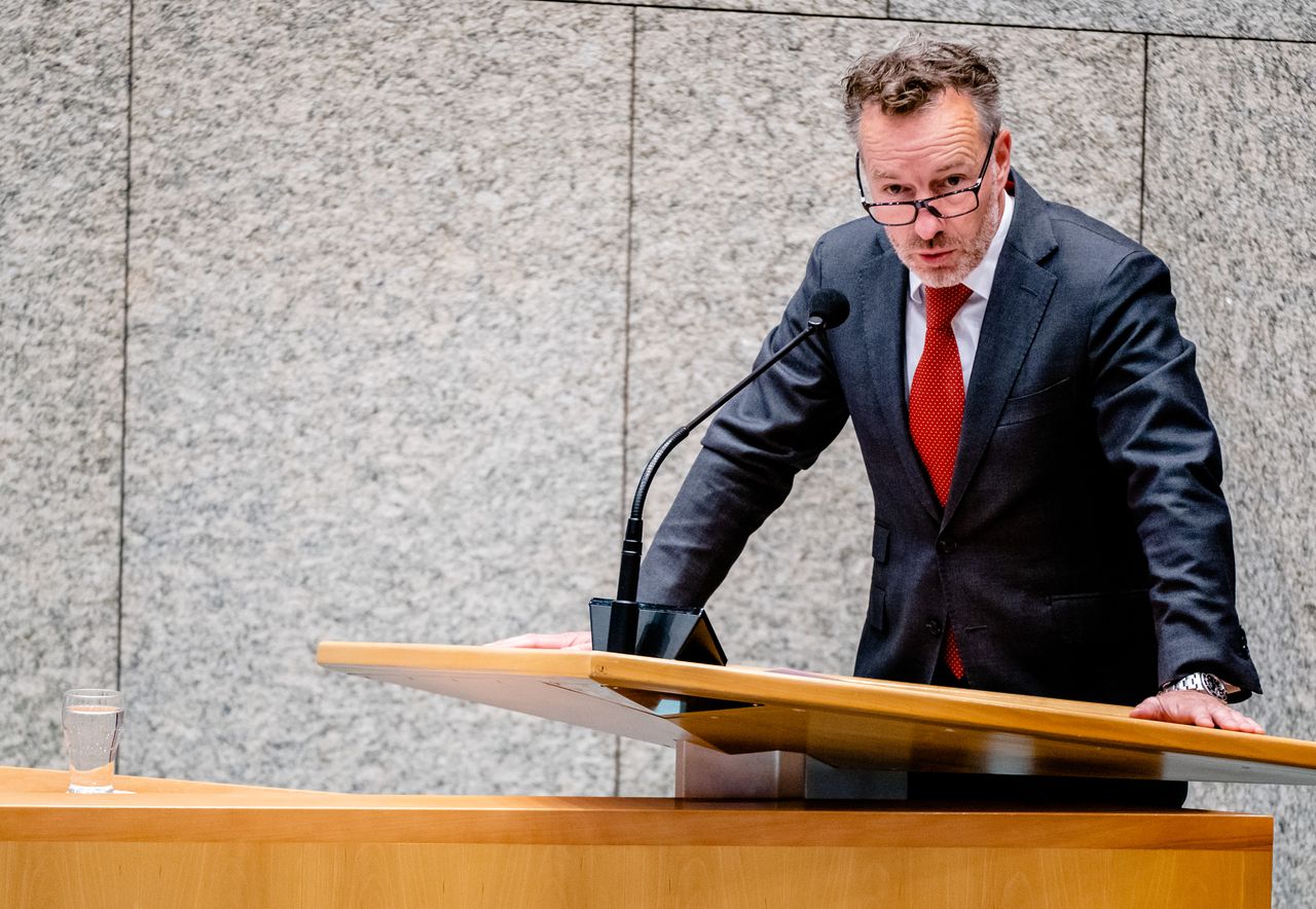 Wybren van Haga tijdens een Kamerdebat over de kabinetsformatie op 23 juni 2021.