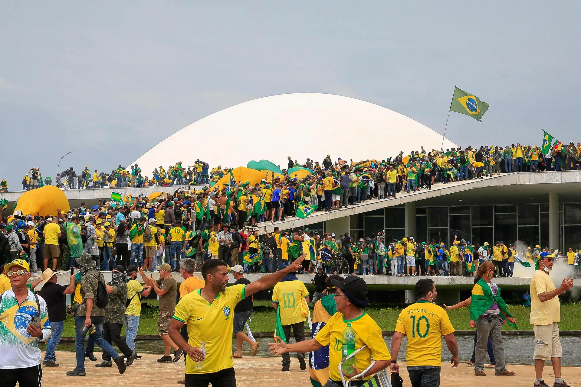 Foto van protest in Brasilia