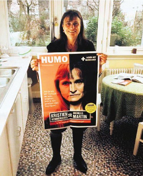 Foto van de cover van 'HUMO' die de man van Hemmerechts afgelopen dinsdag op Facebook plaatste.