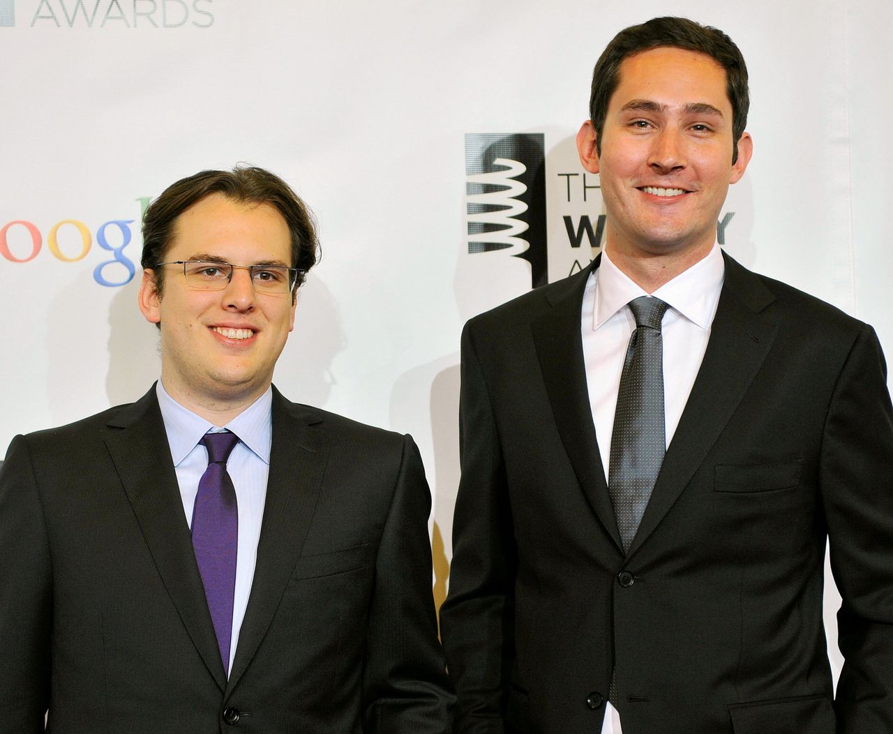 Kevin Systrom (R) en Mike Krieger richtten Instagram op in 2010, twee jaar later kocht Facebook het voor 1 miljard dollar.