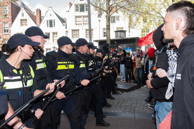 Een pro palestina demonstratie in april.  