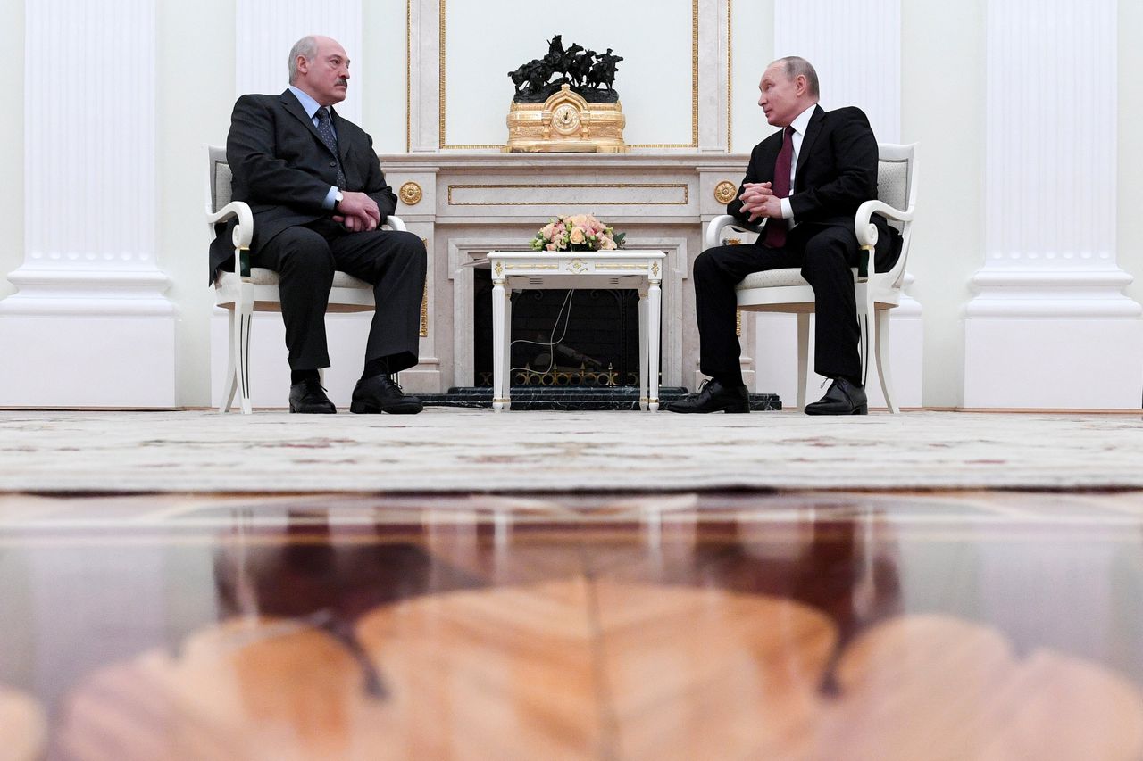 Poetin en Loekasjenko tijdens een ontmoeting op 28 december 2018