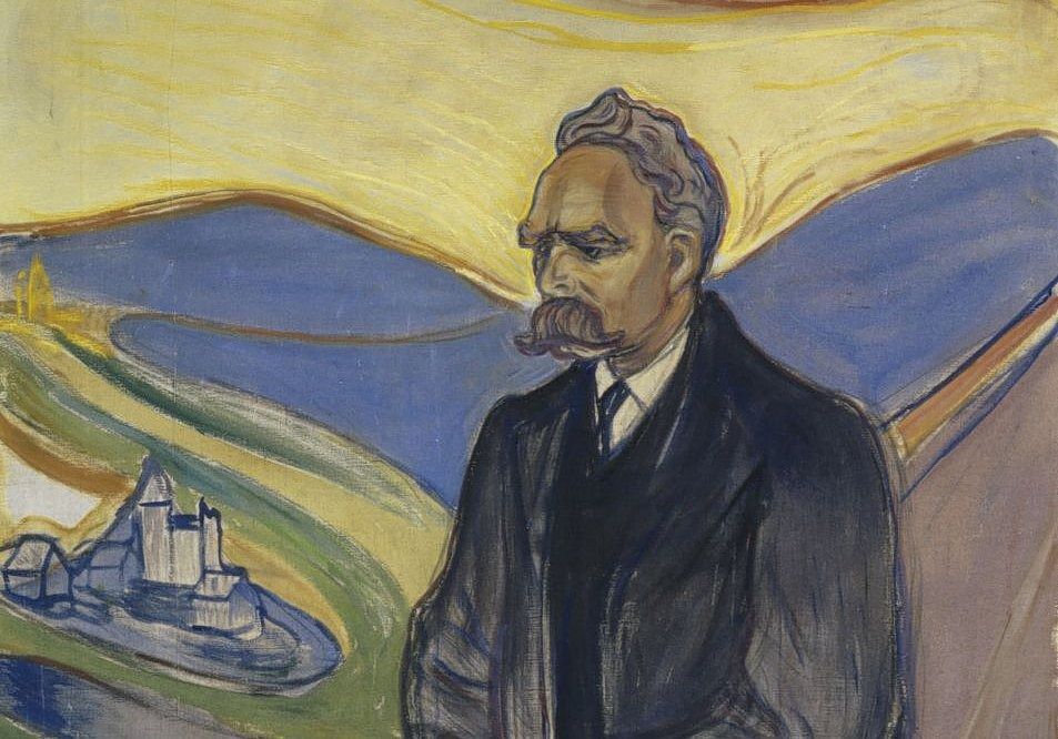 Friedrich Nietzsche geschilderd door Edvard Munch in 1906.