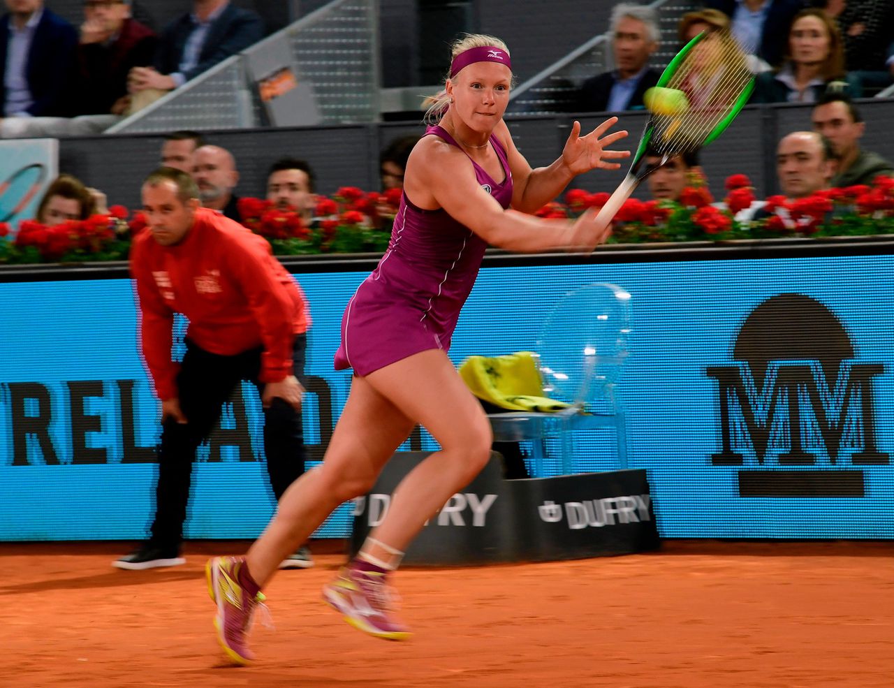 Kiki Bertens in de finale tegen Petra Kvitova.