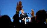 NAVO-secretaris-generaal Mark Rutte tijdens een persconferentie in Brussel. 