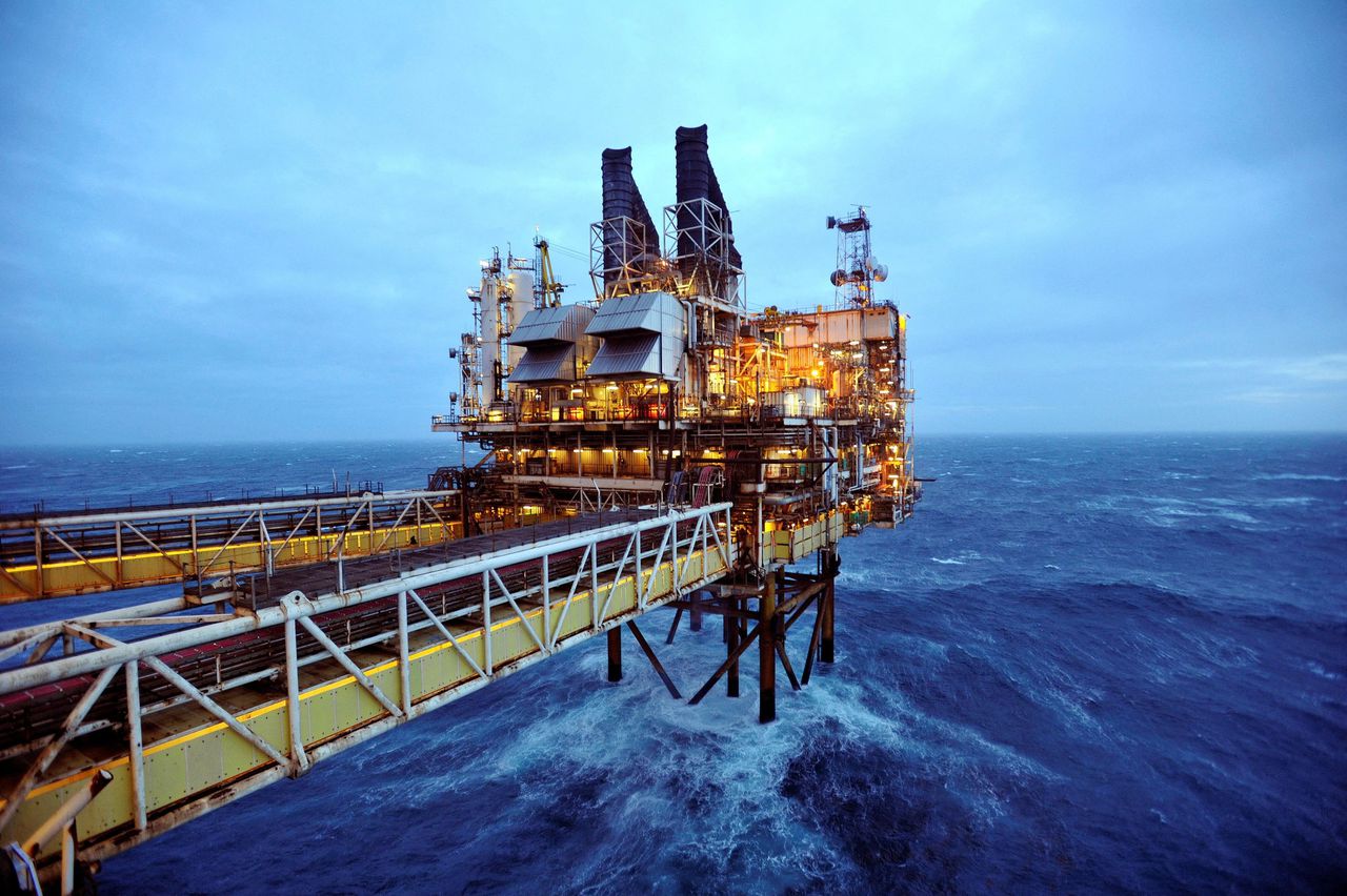 Olieplatform van BP in de Noordzee, zo’n 160 kilometer oostelijk van Aberdeen.