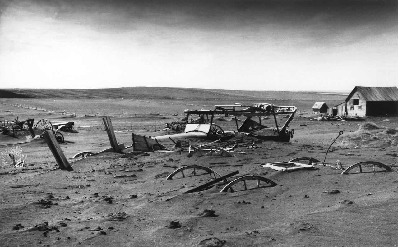 Dust Bowl in Dallas, South Dakota, mei 1936