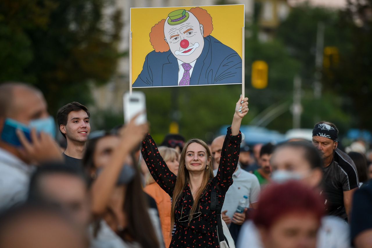 Een protest tegen de regering van Bojko Borisov in de Bulgaarse hoofdstad Sofia, afgelopen maandag.