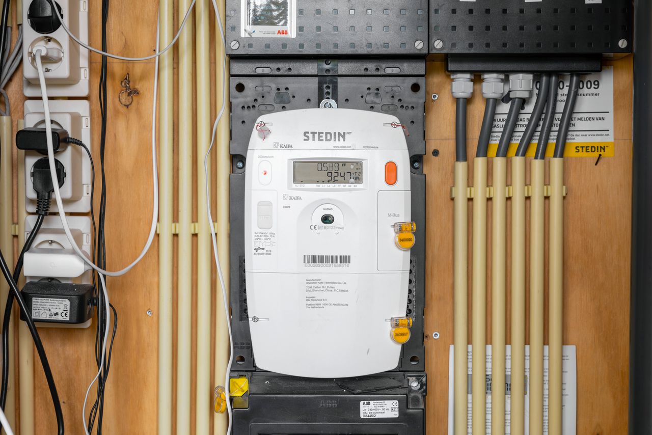Een meterkast. Het CPB verwacht dat de koopkracht dit jaar daalt, mede door de stijgende energieprijzen.
