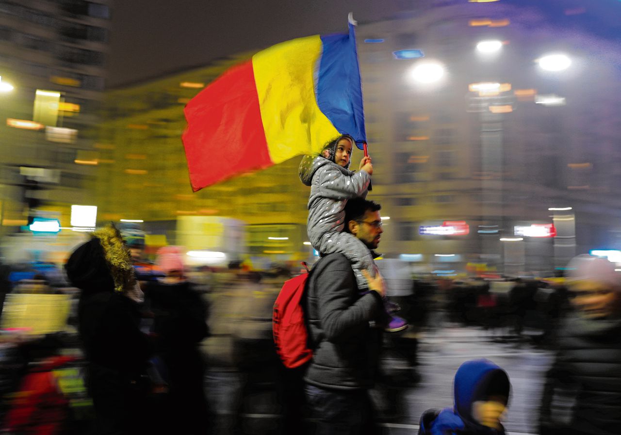 Demonstrant in Roemenië