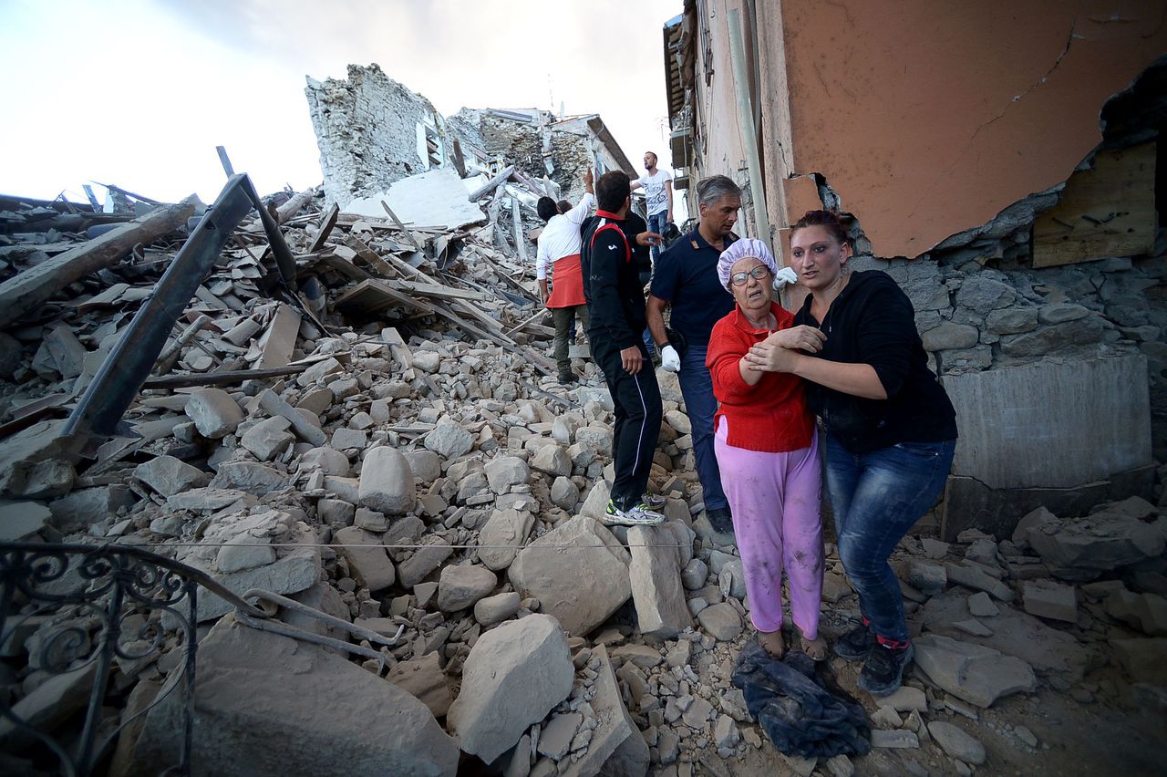 Het dorp Amatrice werd bijna volledig weggevaagd door de aardbevingen.