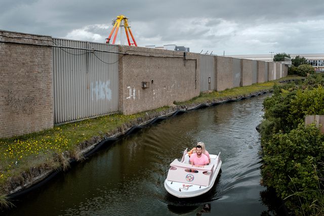 Boottochtje rondom het Britse amusementspark Pleasure Beach, in  Skegness, Engeland (2019).