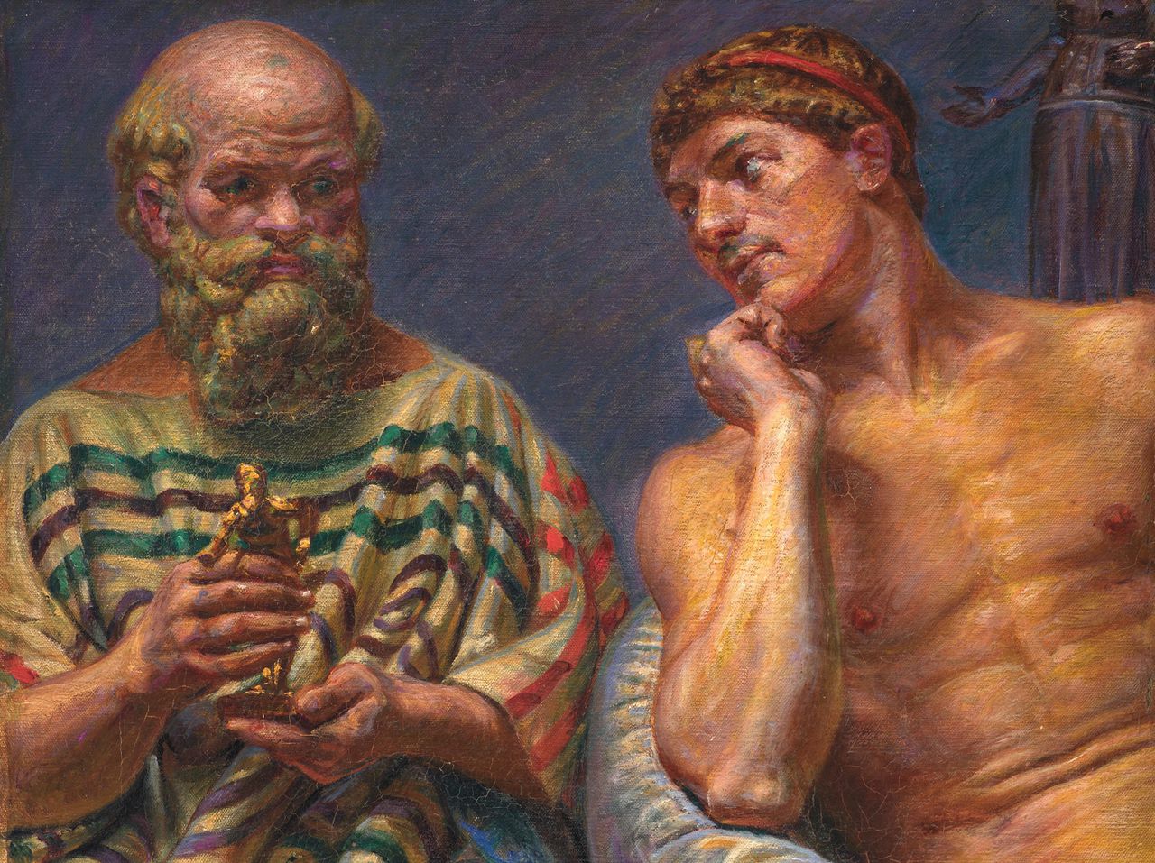 Kristian Zahrtmann: Socrates en Alkibiades (1911).