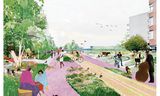 Een van de plannen komt van stadsontwerpbureau PosadMaxwan: „De Honingerdijk wordt een zachte, groene ruggengraat voor het gebied.” 