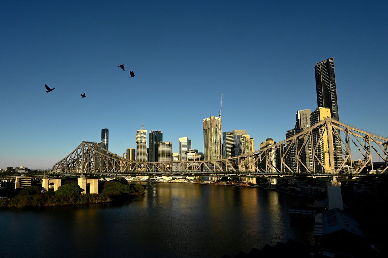 De skyline van Brisbane in Australië.