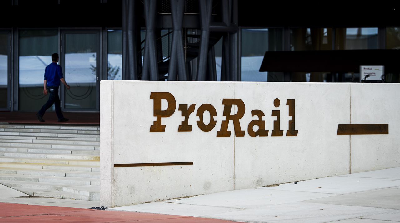 Logo bij de nieuwe verkeersleidingspost van ProRail.