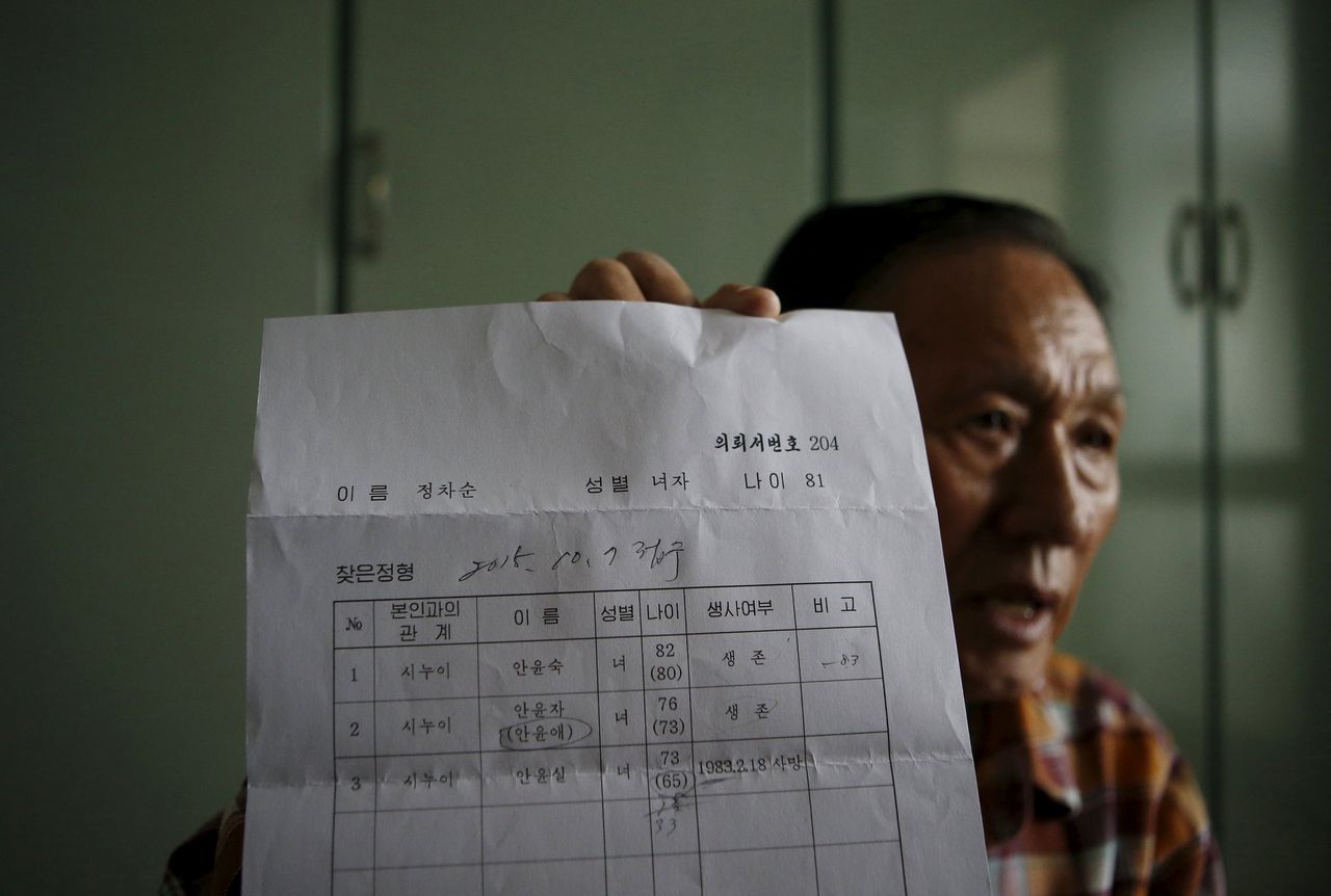 De 86-jarige Zuid-Koreaan Ahn Yoon-joon tijdens een interview met Reuters.