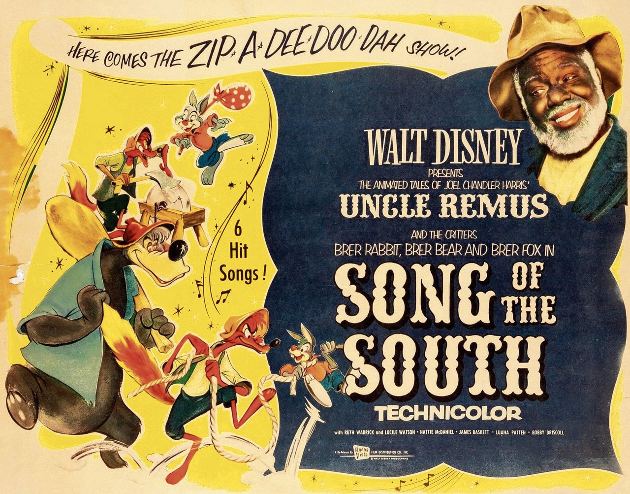 Een poster van de film Song of the South (Disney, 1946).