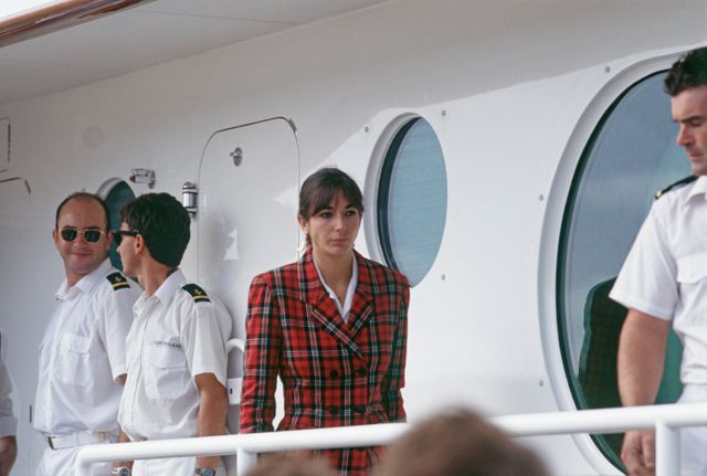 Ghislaine Maxwell on the yacht of her father, Lady Ghislaine.