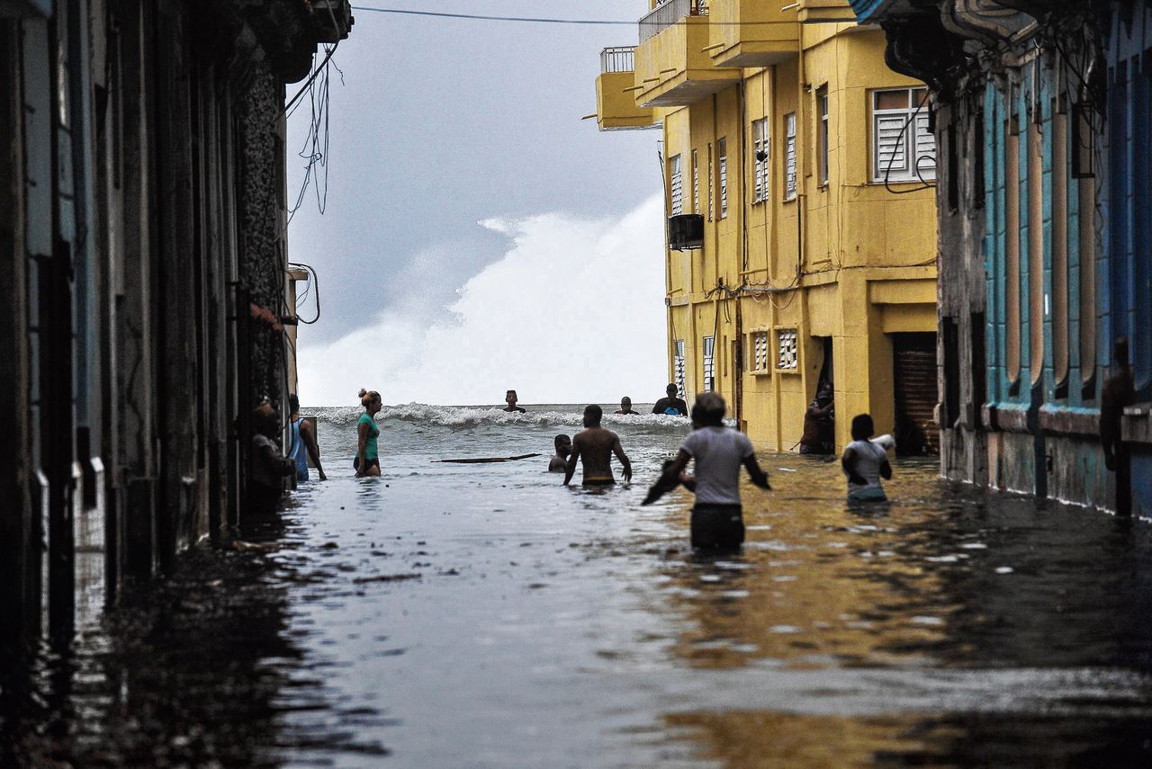 Havana, nadat het is getroffen door orkaan Irma.