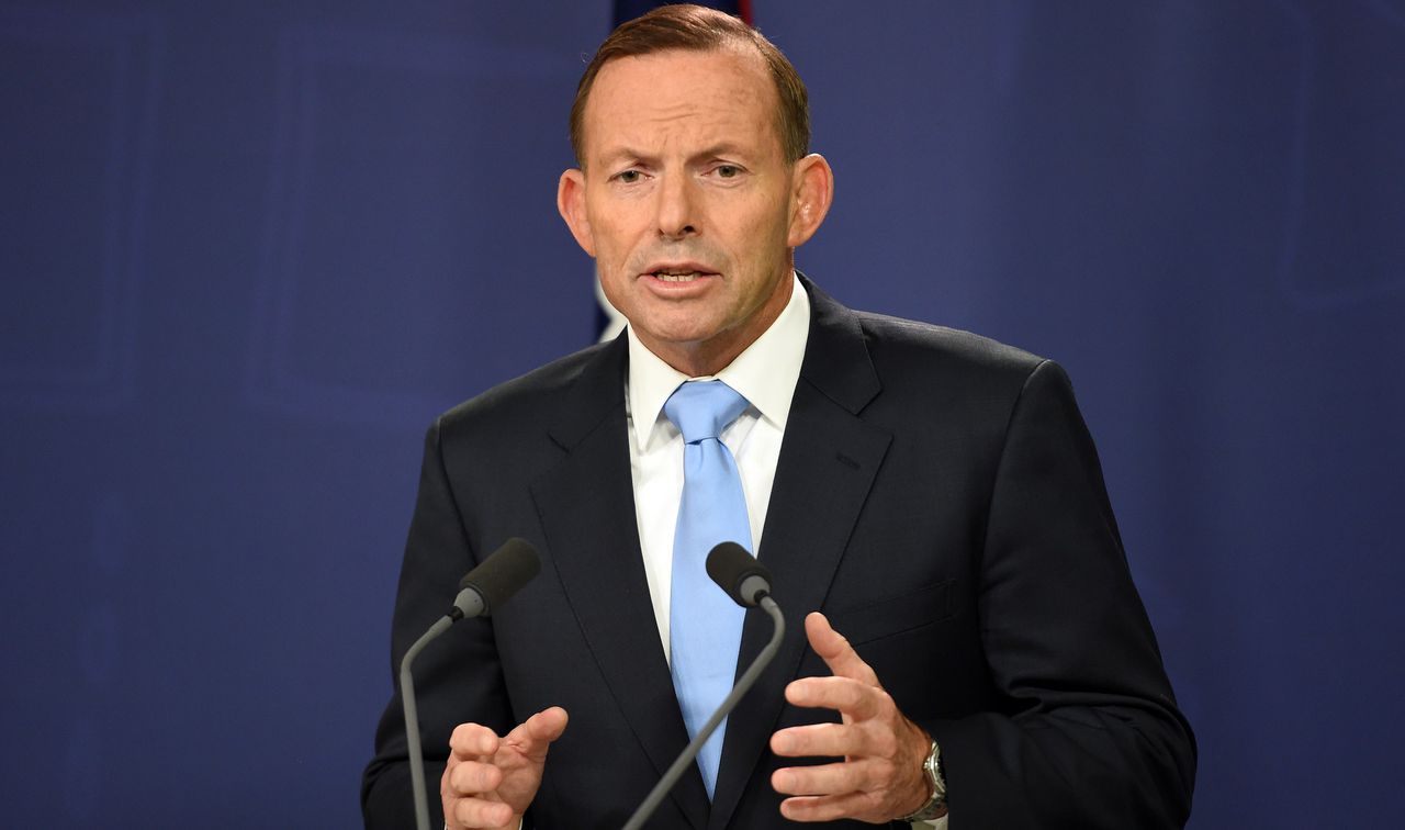 De Australische premier Tony Abbott.