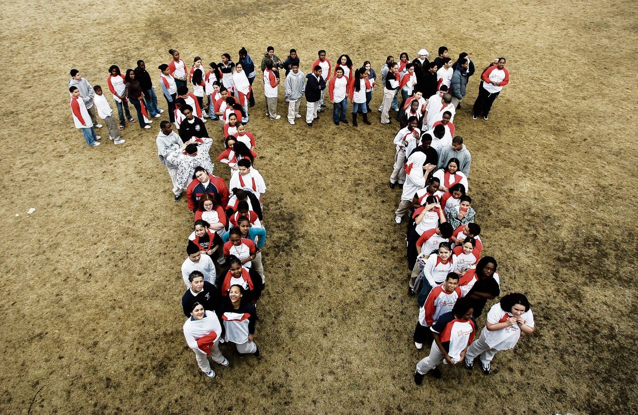 Scholieren in Boston vieren Pi-dag op 14 maart, twaalf jaar geleden.