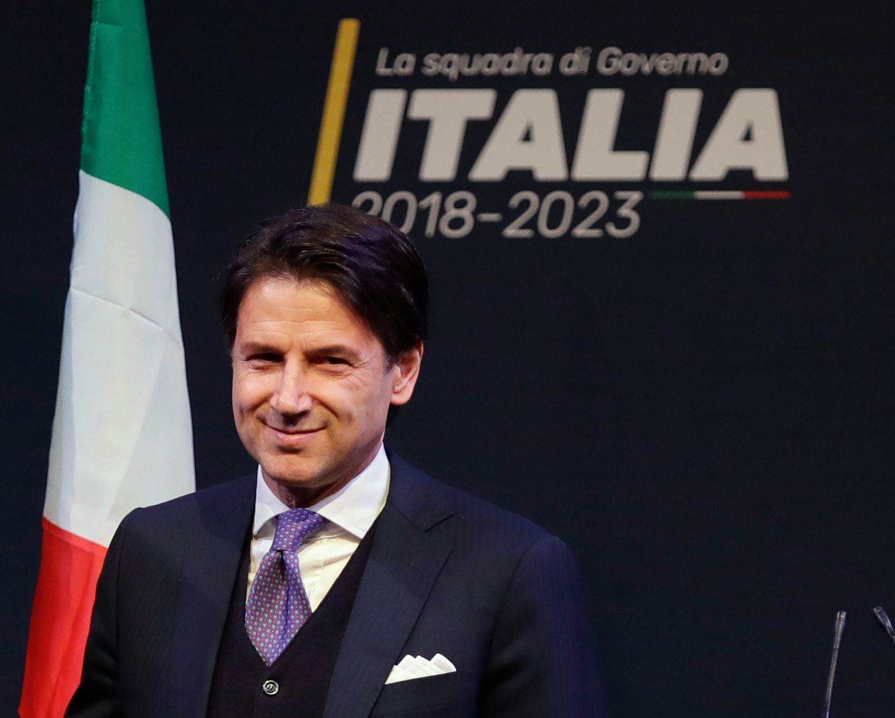 De nieuwe Italiaanse premier Giuseppe Conte