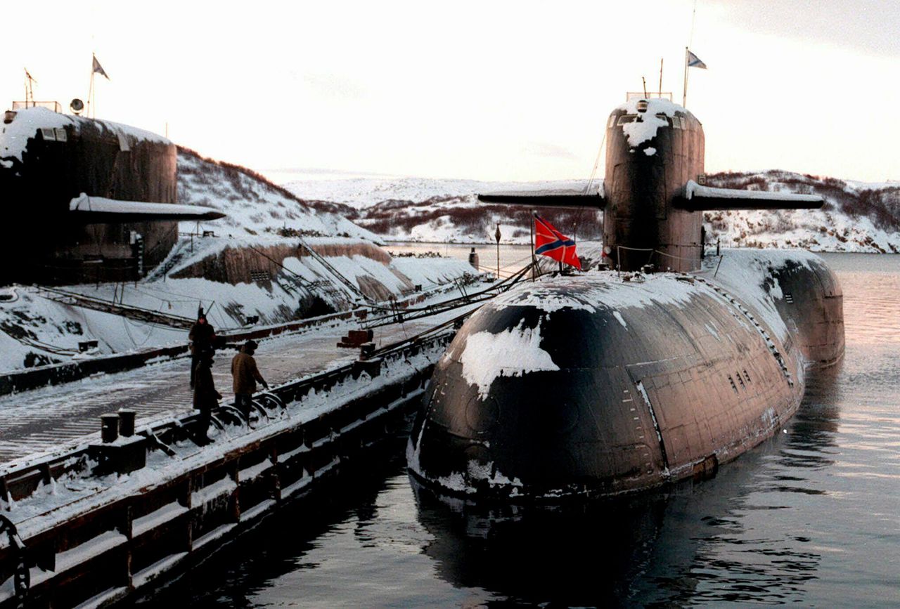 De marinebasis van Severomorsk, waar de Noordelijk Vloot van Rusland ligt.