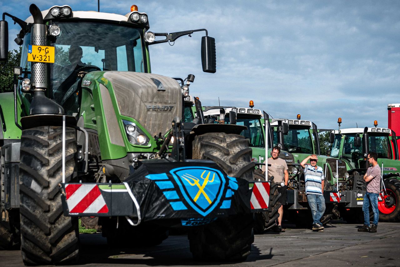 Boeren voerden ook vorig jaar zomer actie tegen het stikstofbeleid van het kabinet. Ze verzamelden zich hier bij Schaijk (N-B).