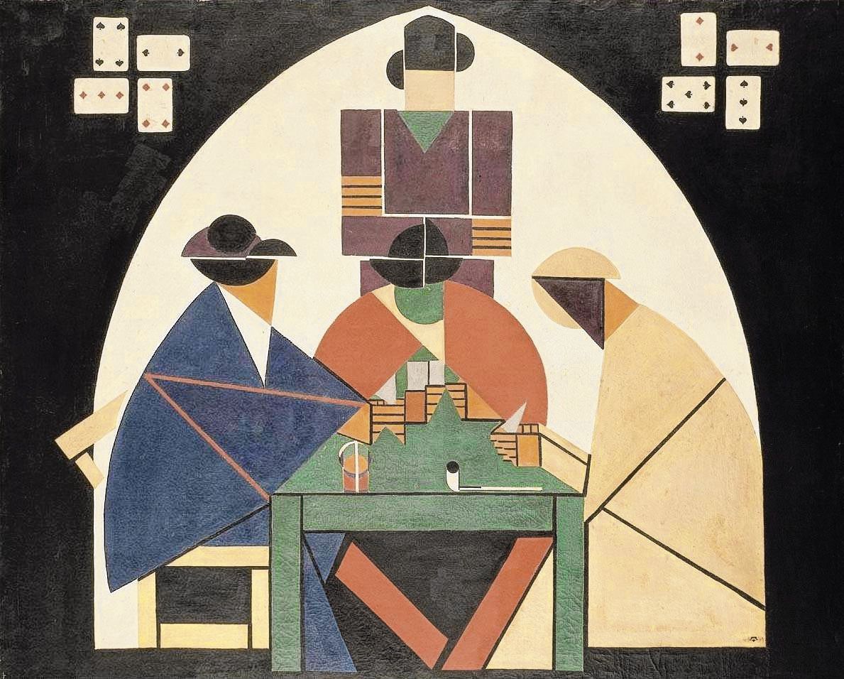 ‘De kaartspelers’ van Theo van Doesburg (1916), door een gift sinds 1981 deel van de Rijkscollectie.