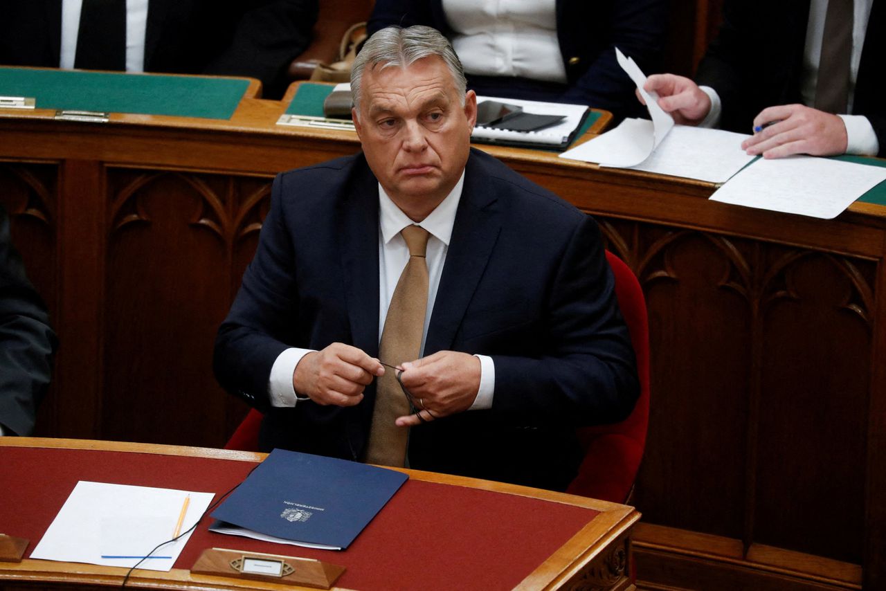 De Hongaarse premier Viktor Orbán in het parlement in Boedapest eerder dit jaar.